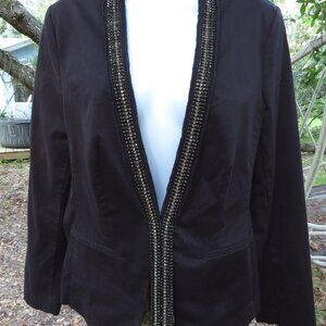 Rock & Republic Womans Rhinestone drip Sparkle Blazer Size 10